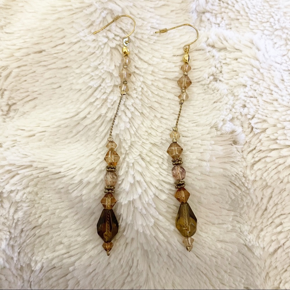 Dangly Gold and beaded earrings